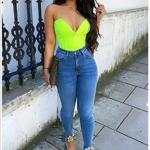 Fashion Nova Neon Lime bodysuit